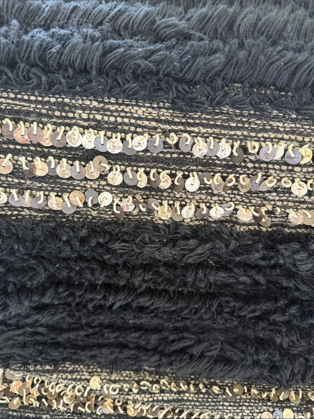 Restoration Hardware Black Textured Sequin Accent Pillow Cover New with Tags